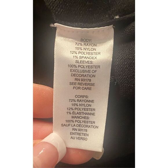 Tahari Sheer Sequin Sleeve Mock Neck Top Sz L Holidays, New Years Eve - Picture 10 of 10